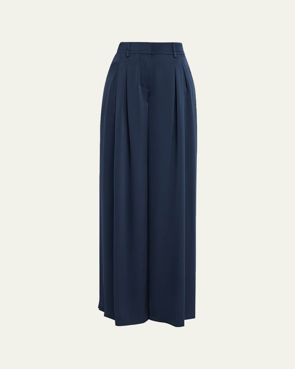 Oscar Wide-Leg Satin Pants